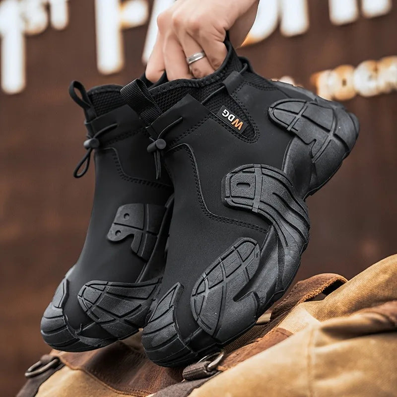 Boots - Anti Slip Waterproof - High Top Mid Calf Silhouette | KIMLUD
