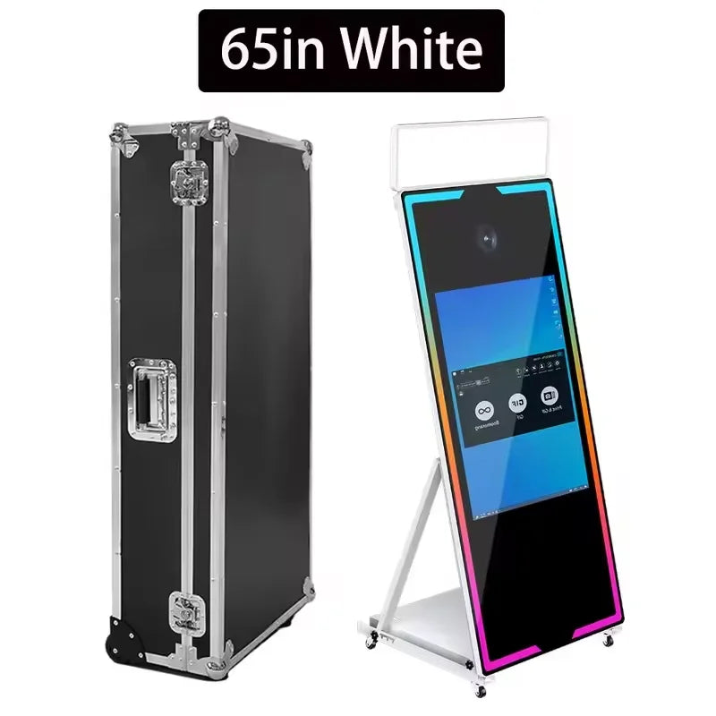 Magic Mirror Photo Booth Portable Touch Screen Mirror Photo Booth Machine with Square Light For Wedding Party Activity