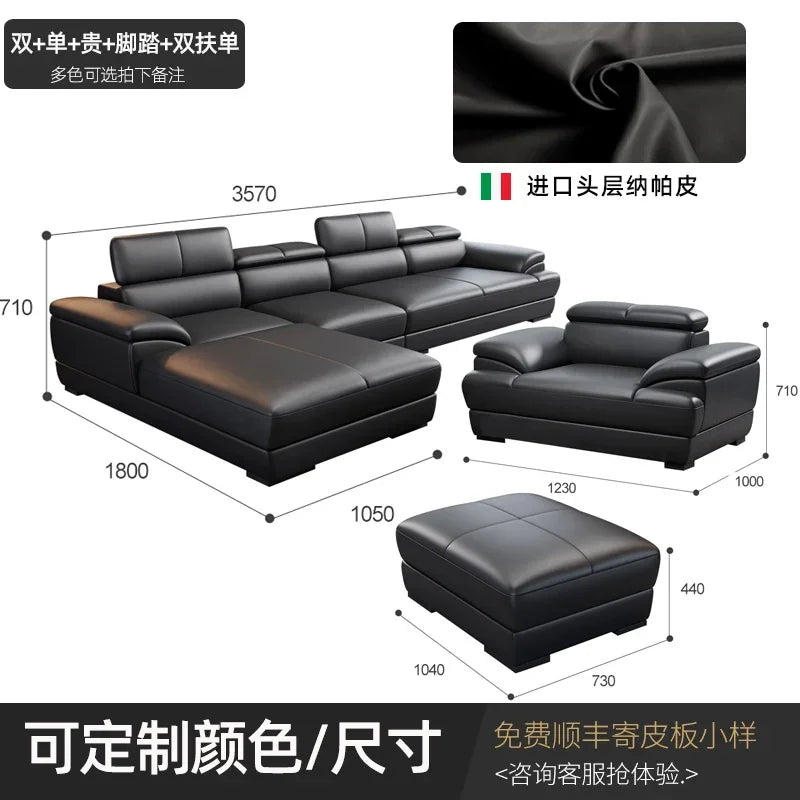 Minimalist Modern Sectional Sofa Modular Design — Deep Black | KIMLUD