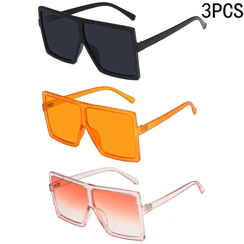 KIMLUD, Oversized Shades Sunglasses Woman Black Fashion Square Sun Glasses For Female Big Frame Vintage Gradient Sexy Oculos De Sol, KIMLUD Womens Clothes
