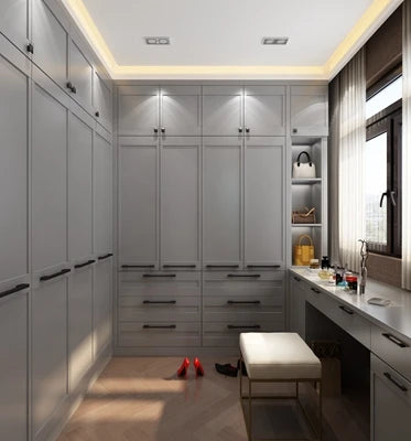Italy Style Exquisite Luxury Wood Wardrobe — Black | KIMLUD