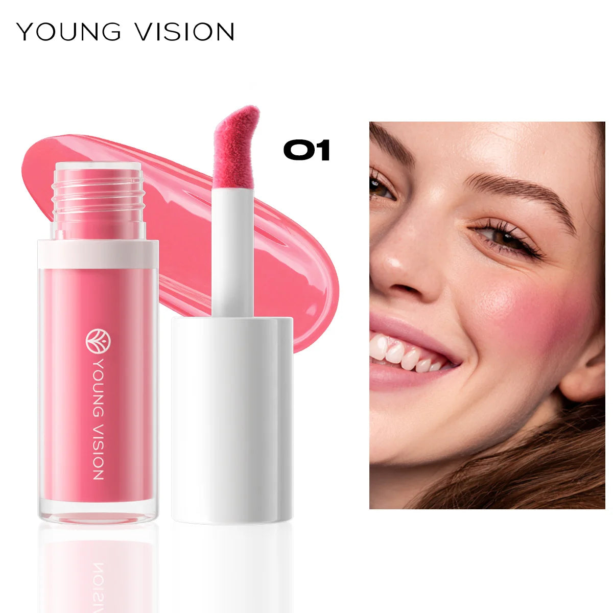 YOUNG VISION 3 Colors Lightweight Moisturizing Liquid Blush for Lips & Cheeks Highlighting & Color Showing Blush
