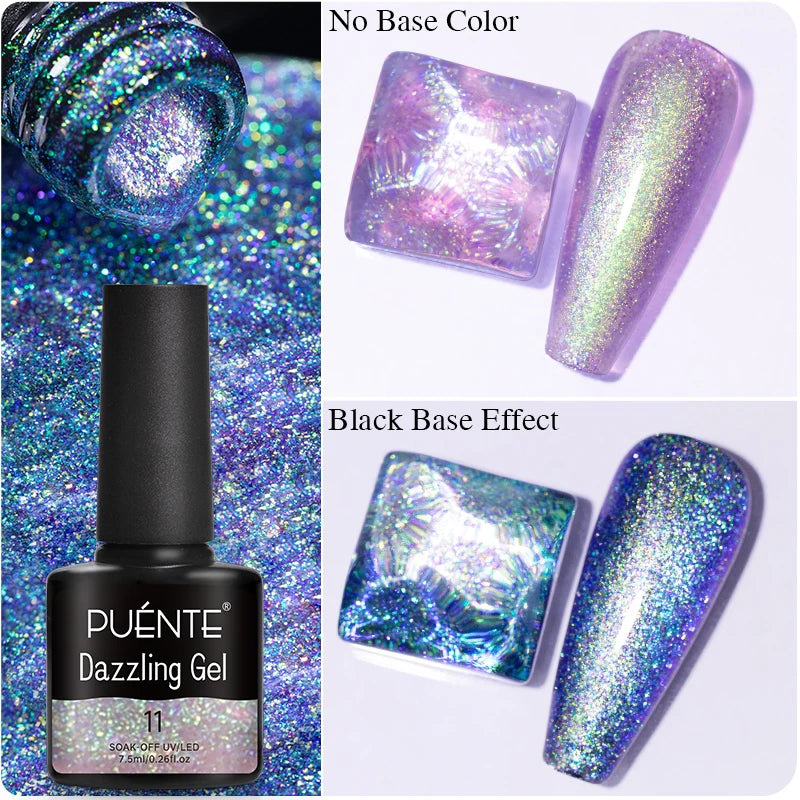 Reflective Glitter Gel Nail Polish Multidimensional Holographic Sparkle, UV-Curable Finish — Pink Lilac | KIMLUD