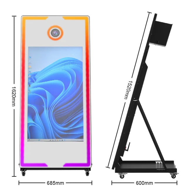 with RGB Touch Screen DSLR Photobooth Portable 32 inch 65 inch Mirror magic Selfie Photo Booth Machine For Wedding Party Activit