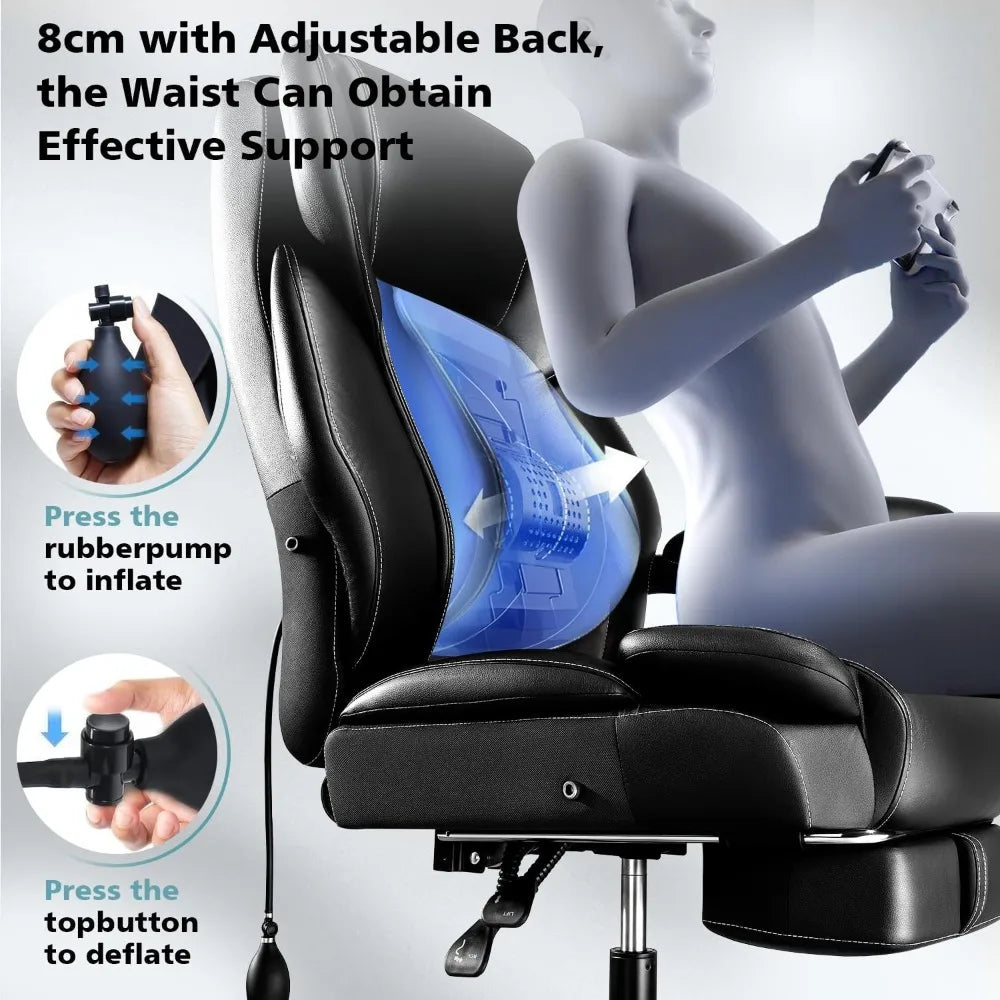 KIMLUD, 600lbs Big and Tall Office Chair for Heavy People,Heavy Duty Comfy Executive Office Desk Chair with Adjustable Lumbar Support, KIMLUD Womens Clothes