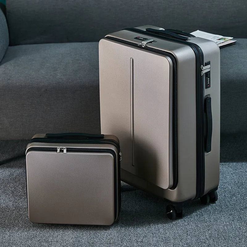 Suitcases Cabin Rolling With Spinner Wheels — Pink | KIMLUD