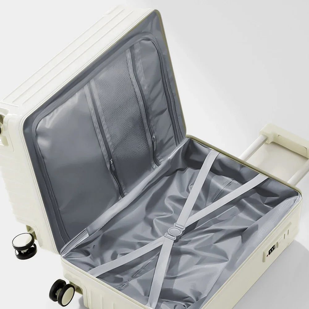 Kid Suitcase Front Opening Boarding Case Laptop Trolley Case Luggage with Spinner Wheels Carry on Luggage for Travel
