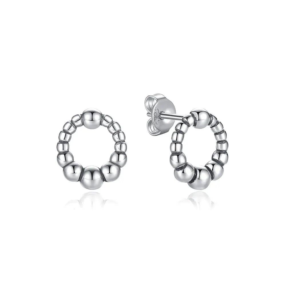 Sterling Silver Stud Hoop Earrings Crown Heart Bee — Rose Gold | KIMLUD