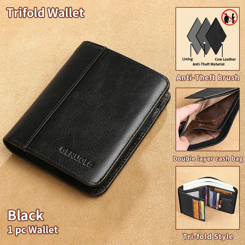 Compact Wallet – RFID Protected – Top-Grain Brown Leather – Gradient Finish | KIMLUD