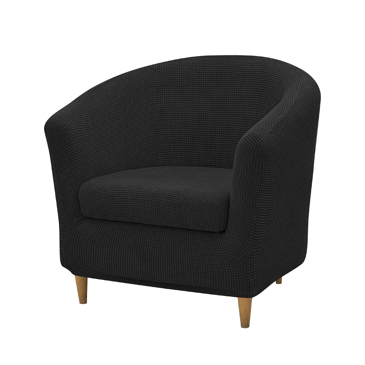 2pcs/set Jacquard Stretch Club Armchair Slipcover 1pc Barrel Tub Sofa Cover + 1pc Polar Fleece Couch Cover Furniture Protector