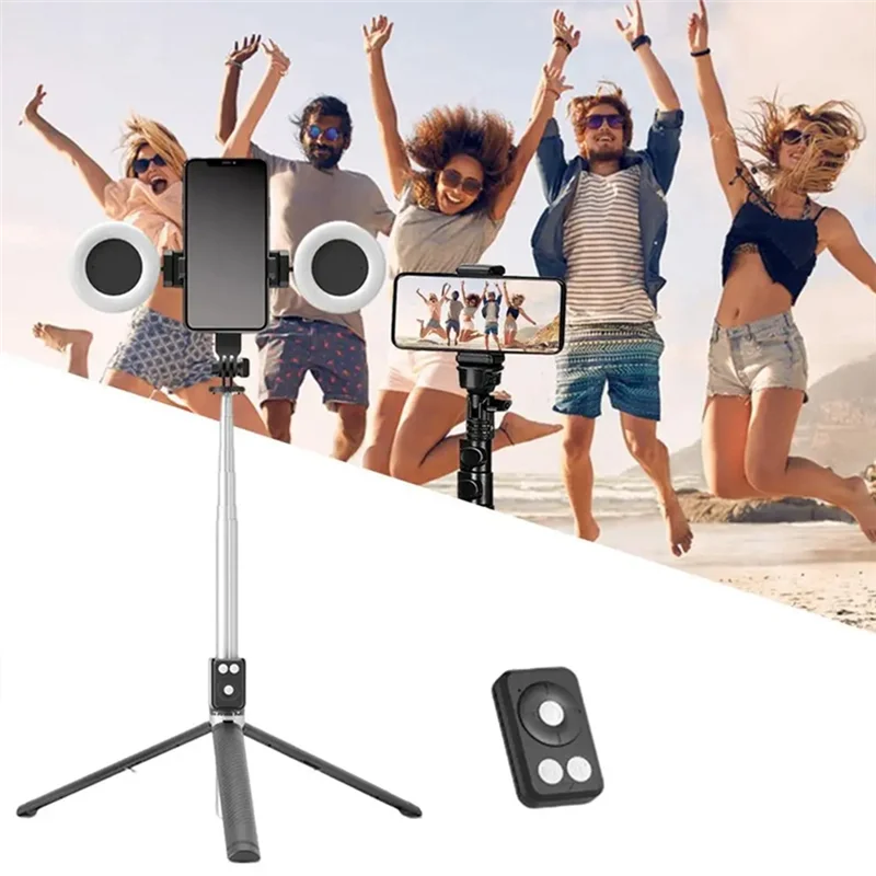 Selfie Stick Tripod With Light 67Inch Height Portable Wireless Remote Phone Tripod For Travel Cell Phone Holder Mount