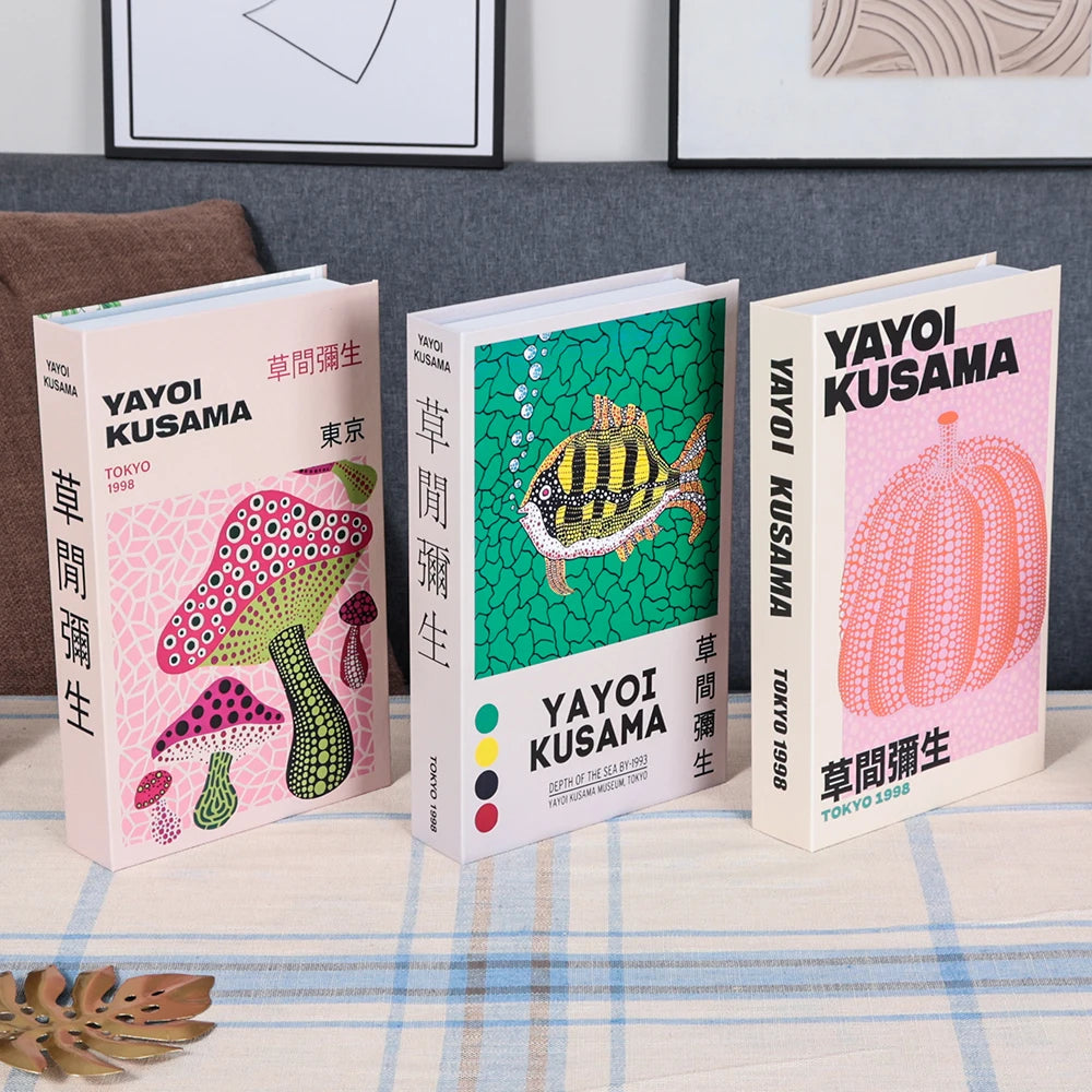 Foldable Faux Books Three-Piece Set for Couture Coffee Table Decor — Black | KIMLUD