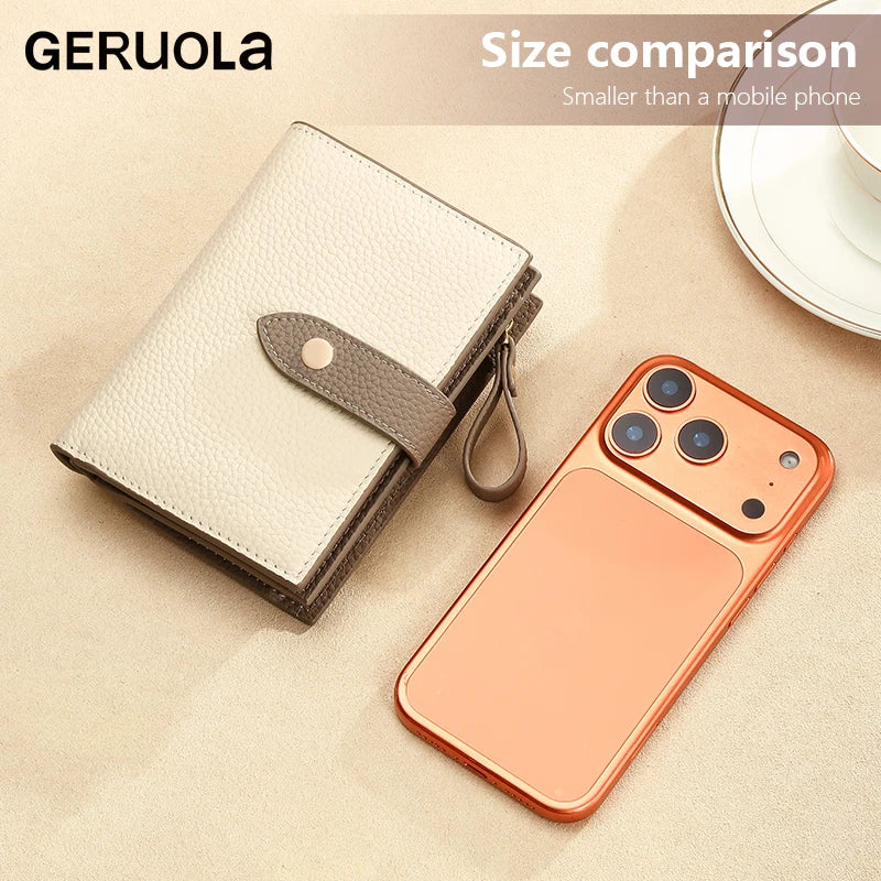 Wallet – Retro Clamshell Design – Genuine Cow Leather | KIMLUD