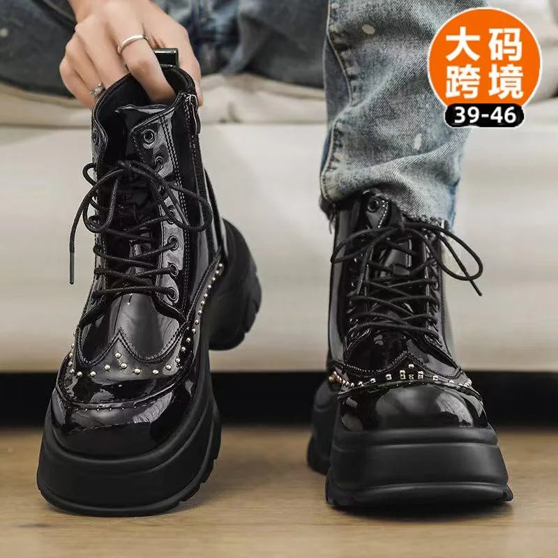 Motorcycle Boots – Sequined Toe Detail – Ankle Boots | KIMLUD