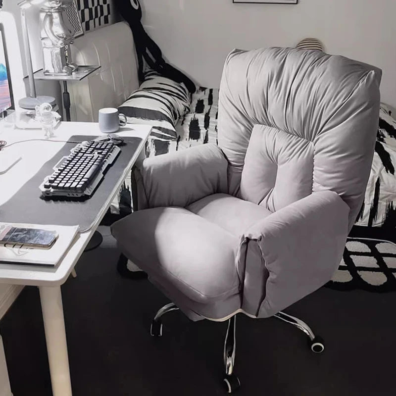 Mesh Minimalist Office Chair With Footrest — Black | KIMLUD