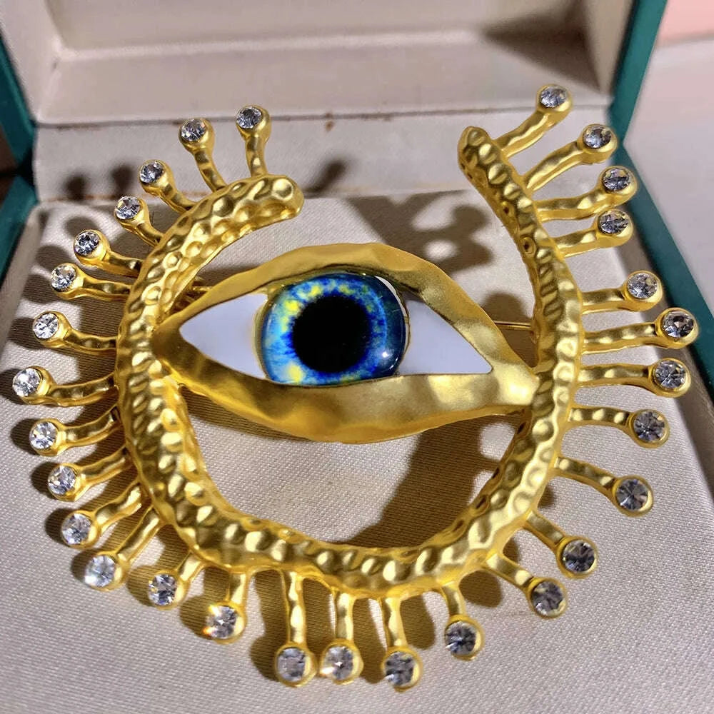 KIMLUD, Vintage Devil's Eye Brooch, KIMLUD Womens Clothes