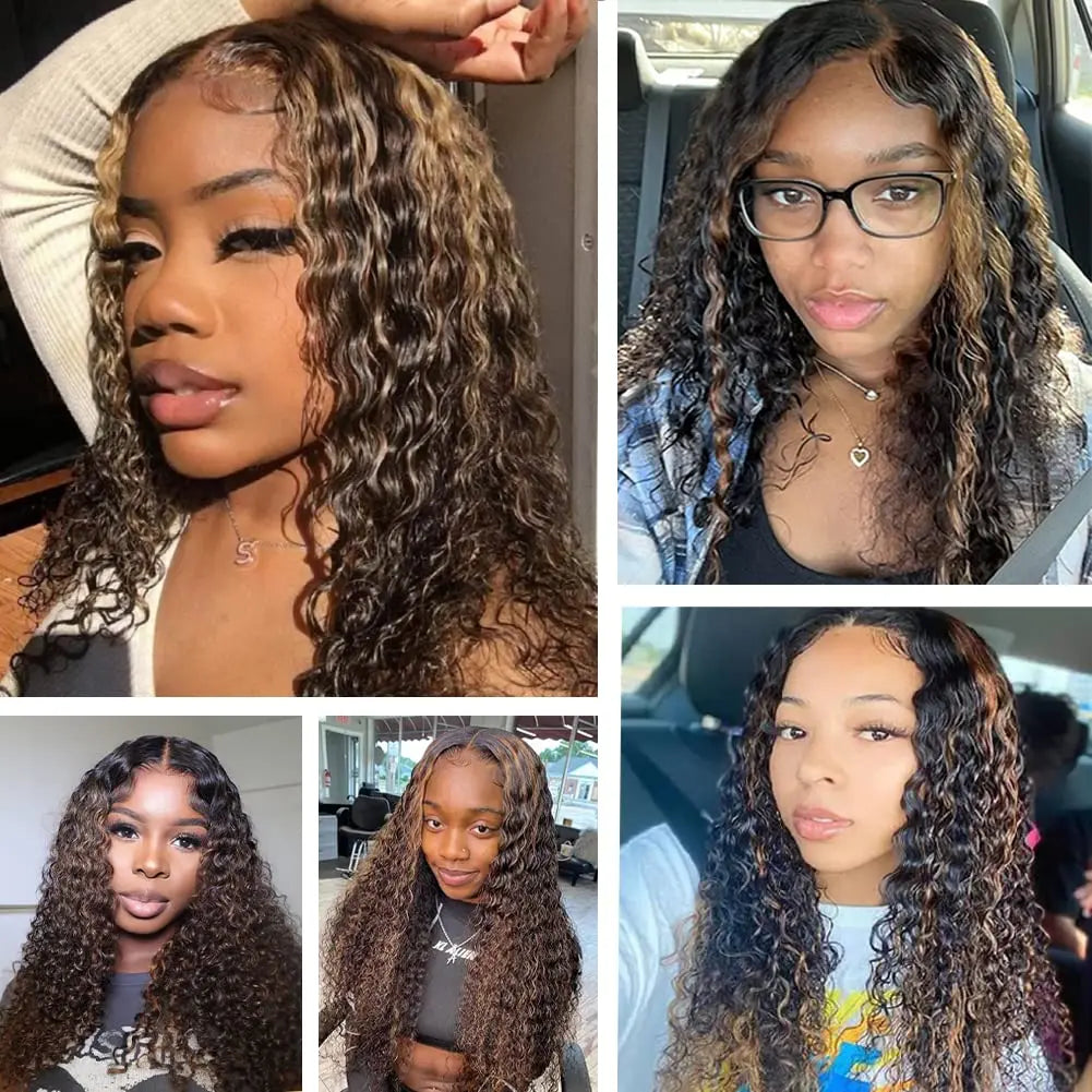 Lace Front Wig - Deep Wave - Remy Human Hair - P1B30 | KIMLUD