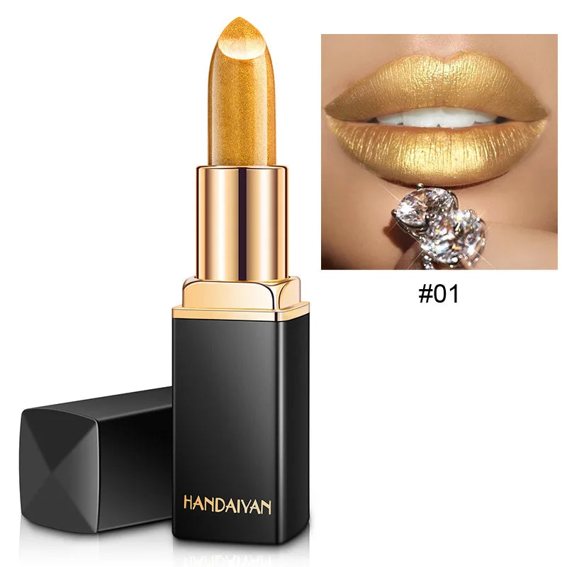 Handaiyan 9 Colors Glitter Matte Velvet Nude Lipstick Shimmer Sexy Red Pigments Makeup Long Lasting Waterproof Profissional