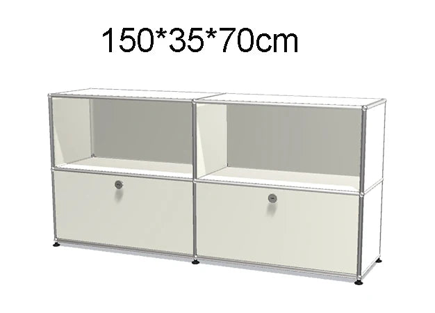 Stainless Steel Nightstand Modular Storage — Red | KIMLUD