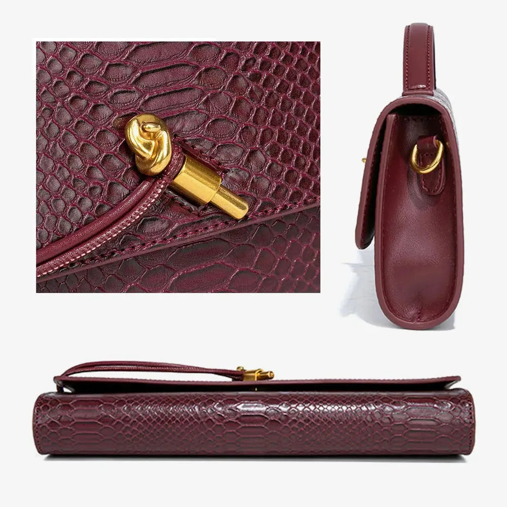 Top-Handle Bag – Crocodile Pattern – PU Leather | KIMLUD