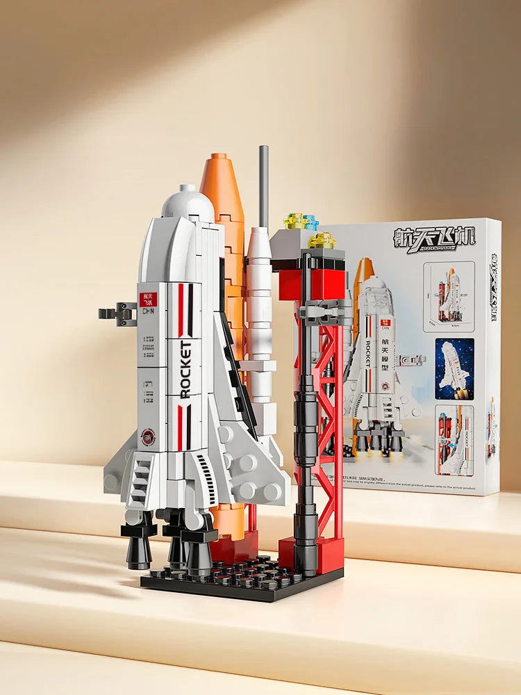 ToylinX Launch Center Lunar Lander Model Building Blocks Spaceship Spaceport Figure Shuttle Rocket Bricks Construction toys