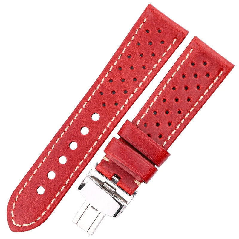 Genuine Leather Watch Band Bracelet 20mm 22mm 24mm Cowhide Vintage Watchband Deployment Clasp For Samsung Galaxy Watch 3 4 Strap