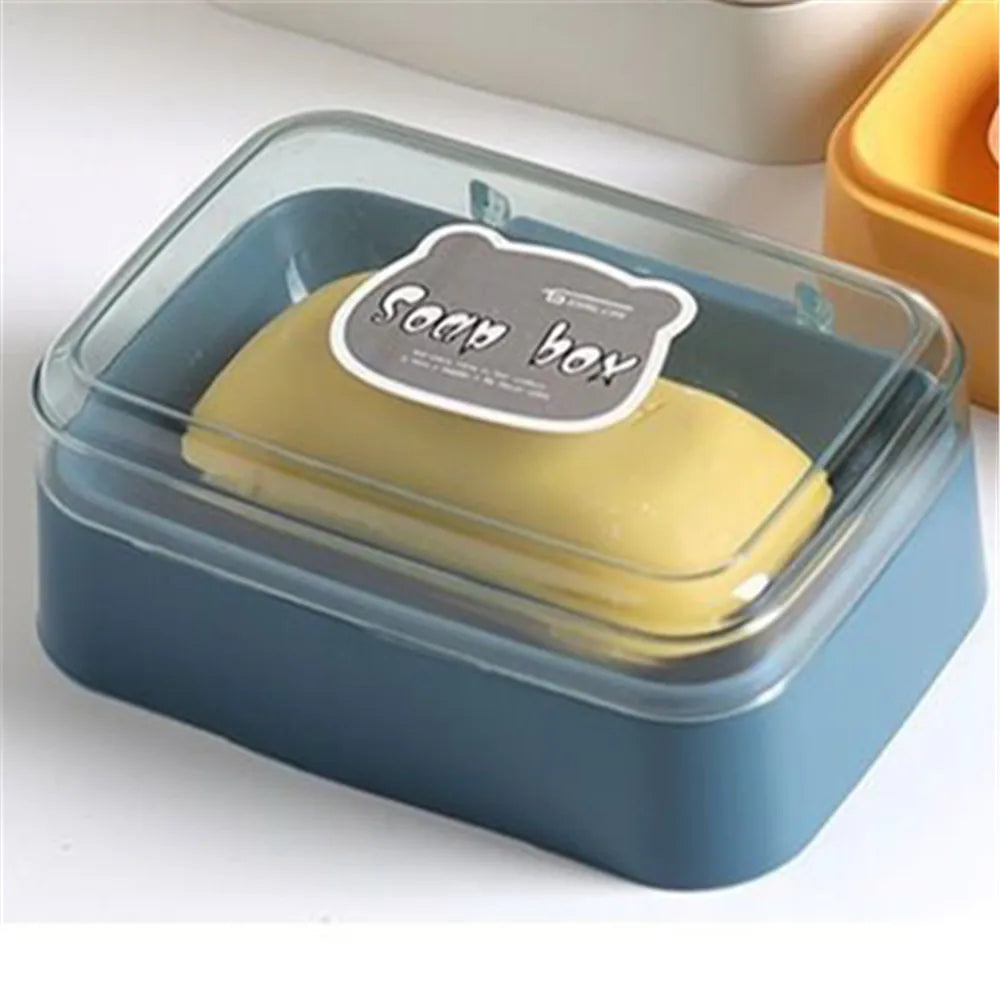 Leaf-Shaped Clear Plastic Soap Dish With Drain — Clear | KIMLUD