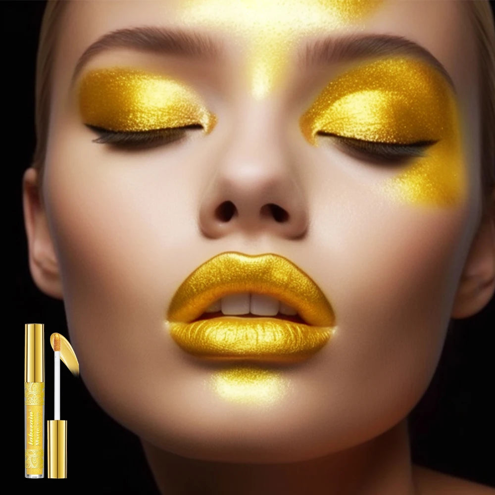 Golden Bar Lipstick Velvet Finish Intense Color — Gold | KIMLUD