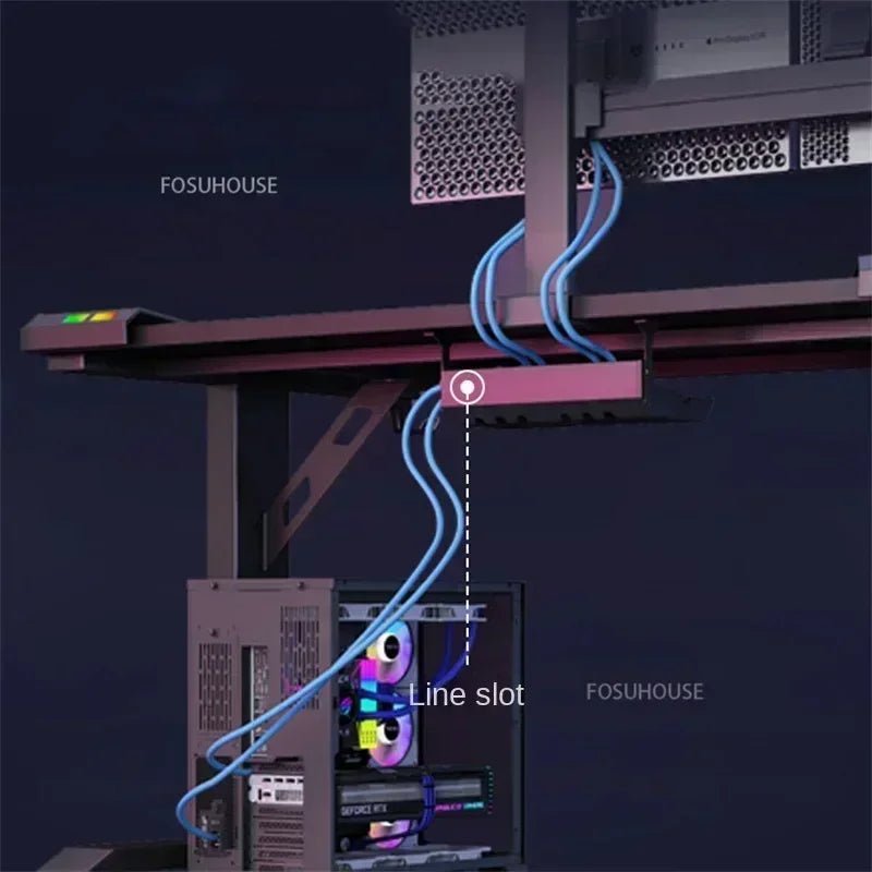 Modern E-sports Table Home Study Room Office Computer Table Office Furniture Internet Cafe Gaming Desk With RGB Atmosphere Light