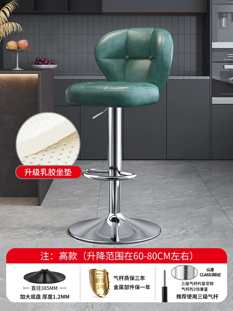 Leather Luxury Designer Bar Stools Minimalist Nordic Counter Gaming Bar Chairs With Back Comfortable Cadeira Trendy Furniture