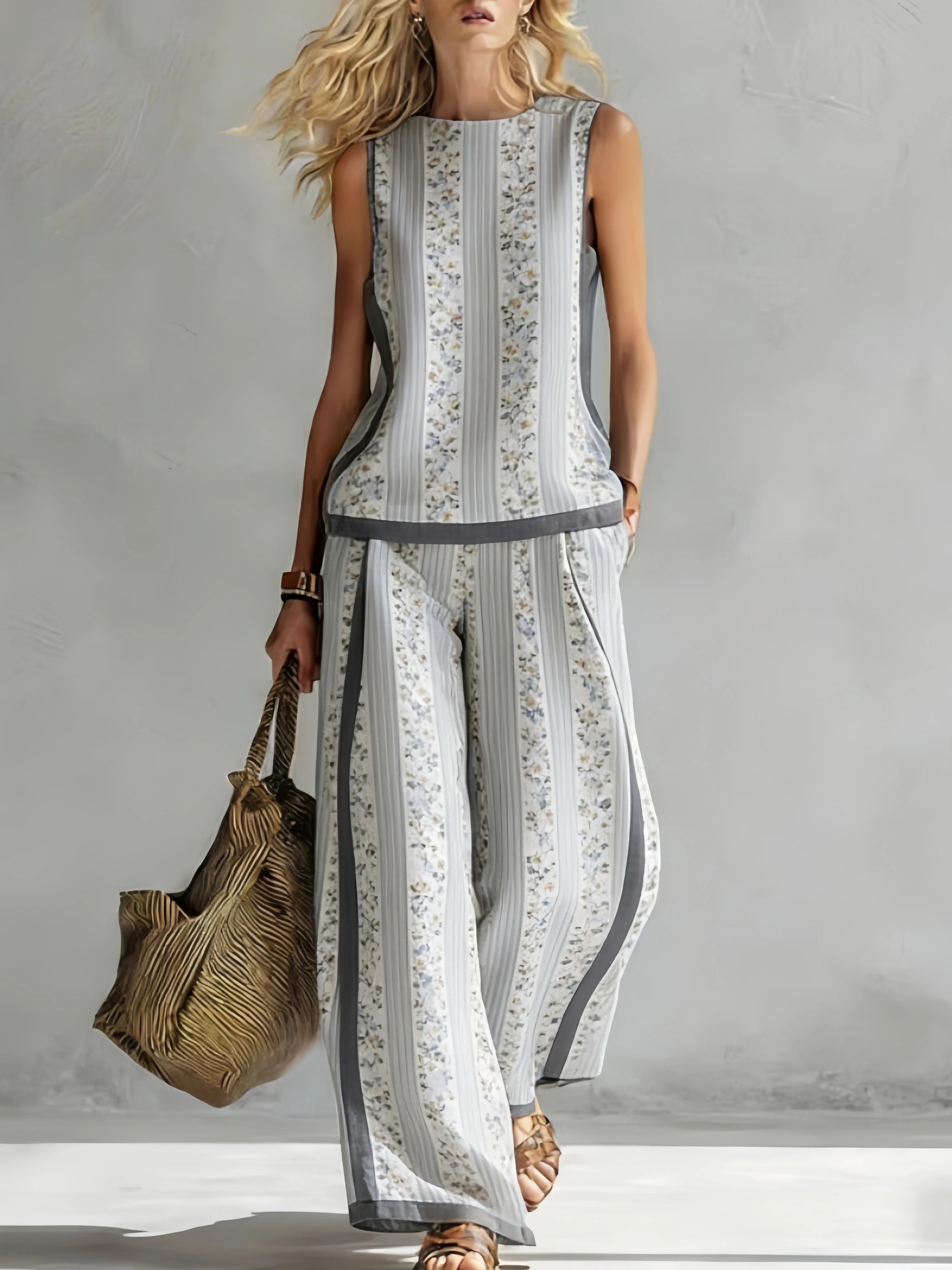 Broadcloth Printed Casual Two-Piece Set — Black | KIMLUD