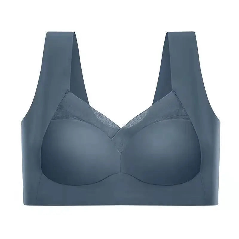 Seamless Breathable Wireless Sports Bra L-6XL Backless Luxe — Midnight Blue | KIMLUD