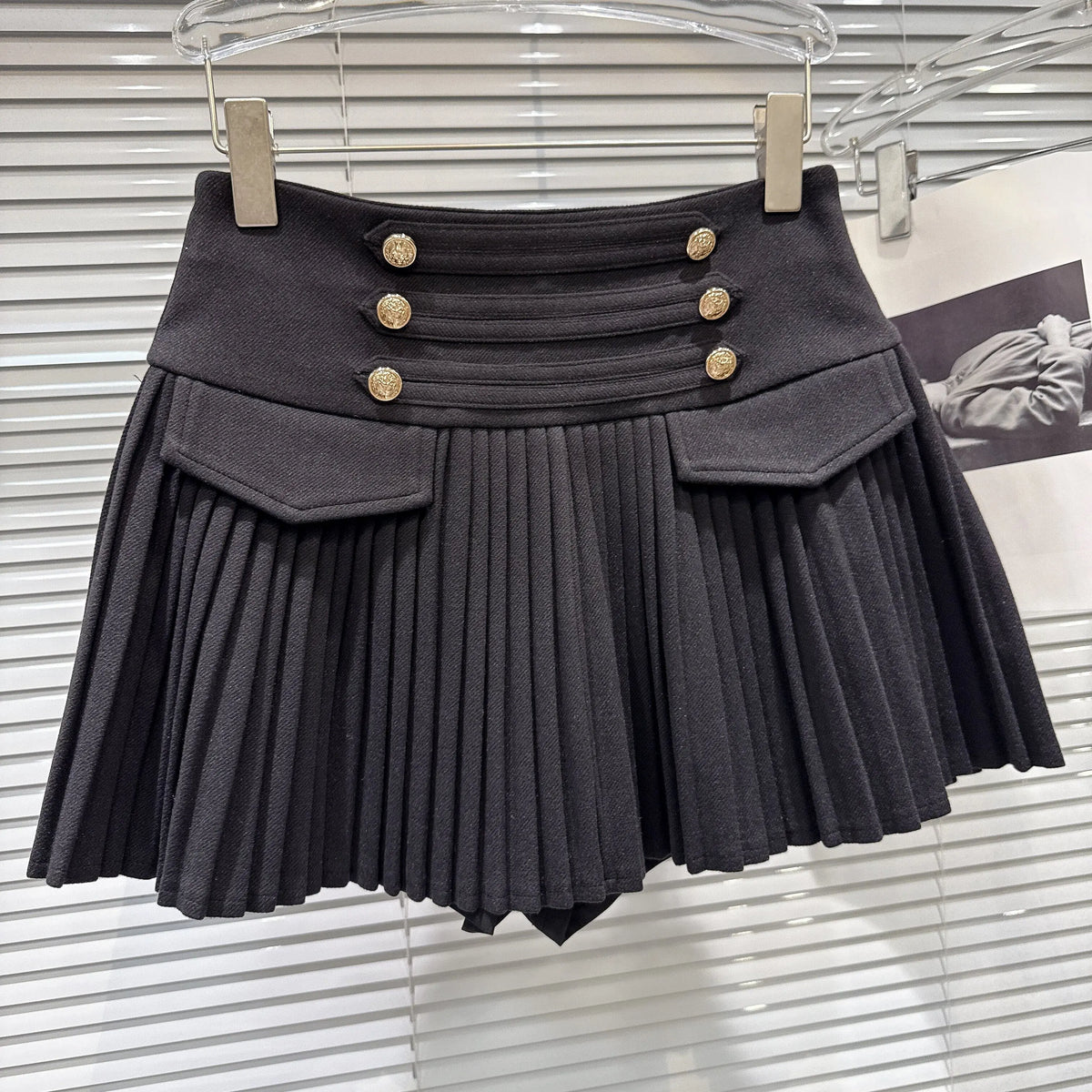A-Line Skirt – High-Waisted Pleated – Polyester Blended | KIMLUD