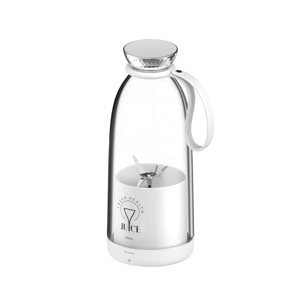 500ml Portable juicer Rechargeable Wireless Fruit Mixer Fresh Juice Bottle Blender 6 Blades Food Milkshake Ice Crush Cup 2400mAh