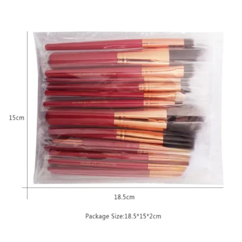 Synthetic Hair Makeup Brush Set 18-Piece — Black | KIMLUD