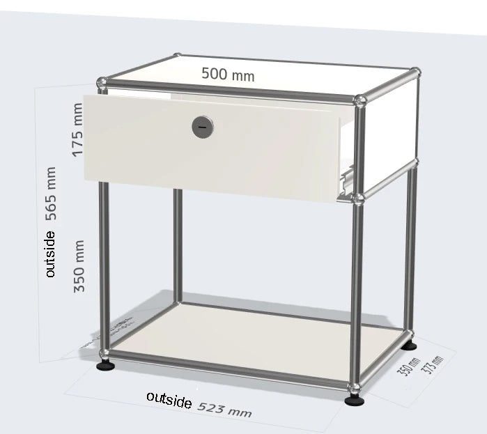 Stainless Steel Nightstand Modular Storage — Red | KIMLUD