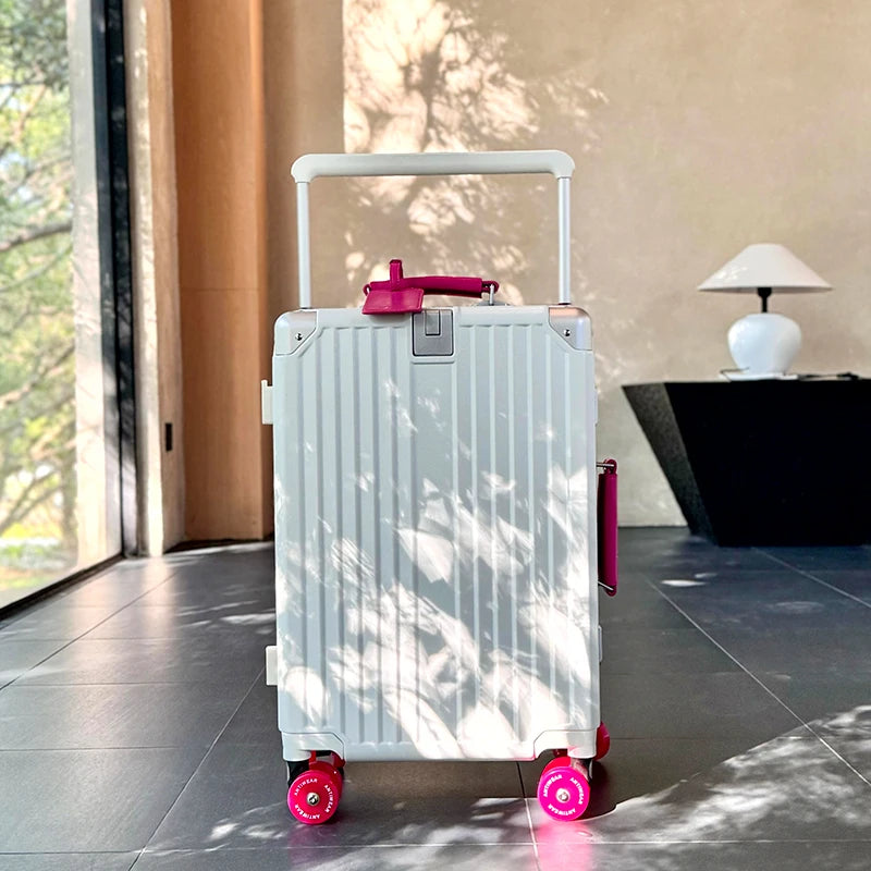 Women's Wide-Tube Telescopic Handle Luggage 2025 New Style 20-inch Carry-On Suitcase