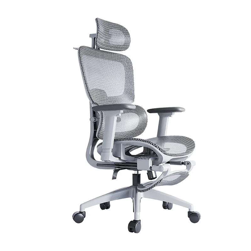 Ergonomic Mesh Office Chair Back Support — Pearl White | KIMLUD