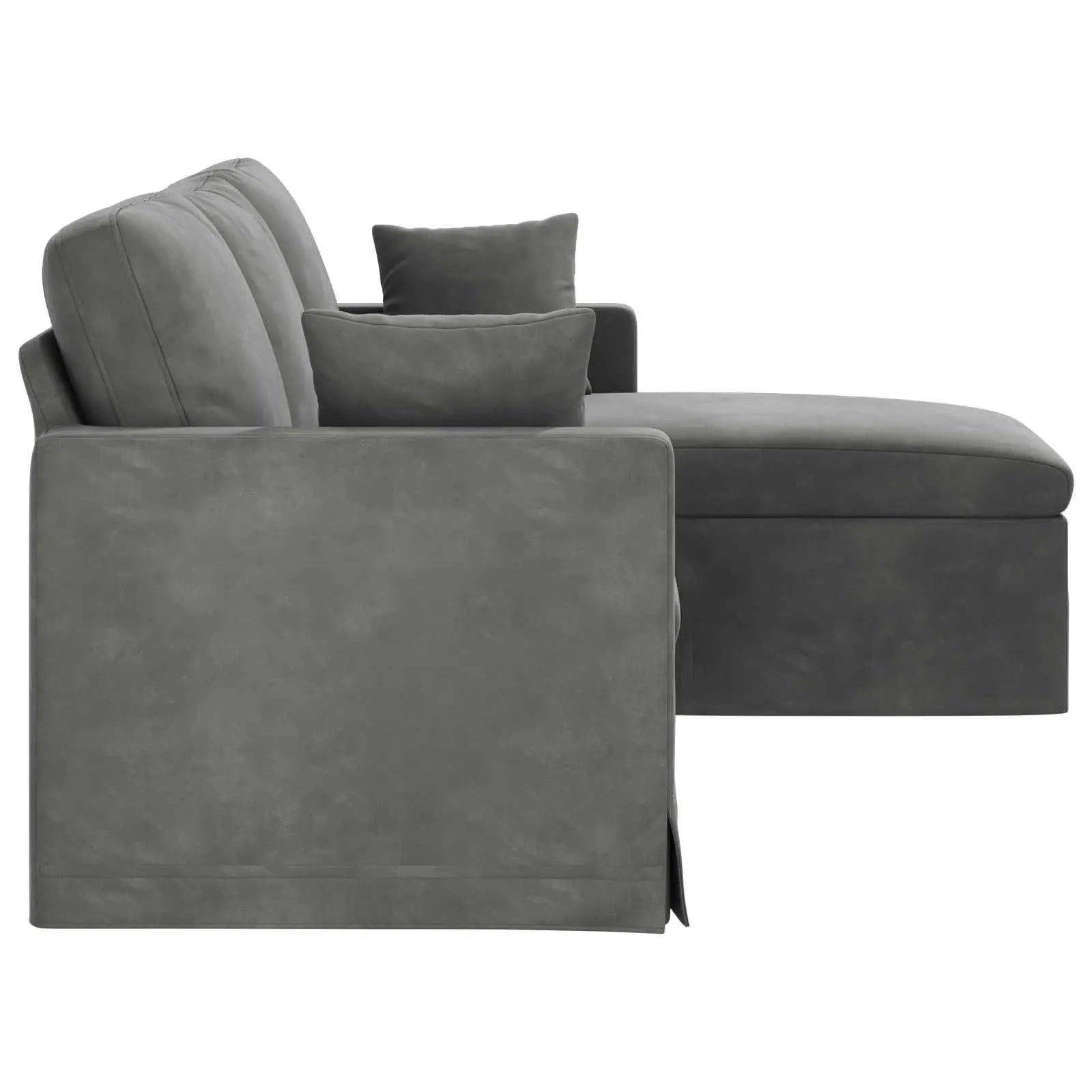 Velvet Sofa 198 x 134 x 80 cm — Dark Grey | KIMLUD