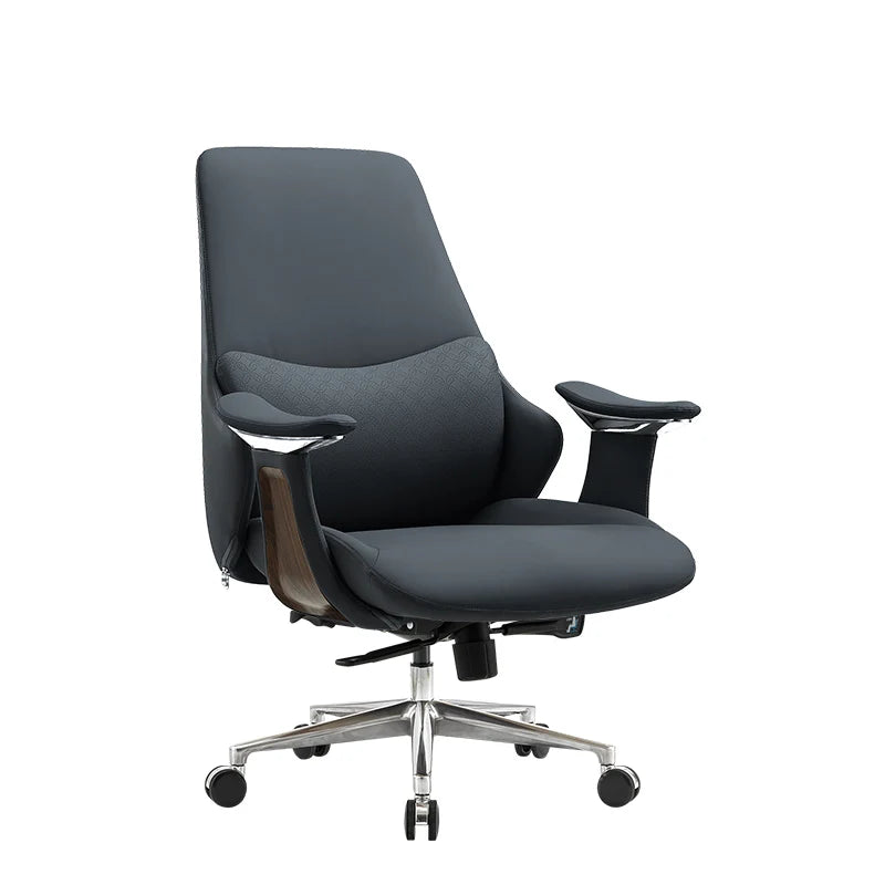 Executive Office Chair High Back Aluminum Base — Black | KIMLUD