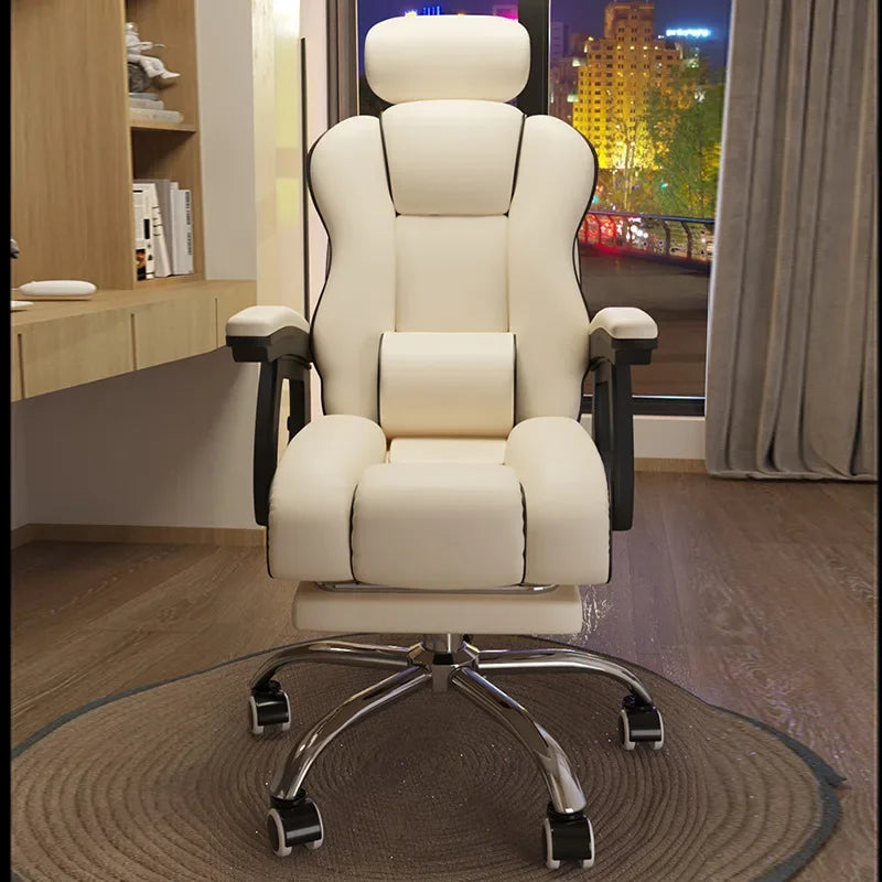 z for China factory wholesale high back swivel office chair pu leather armchair height adjustable office chair with footrest