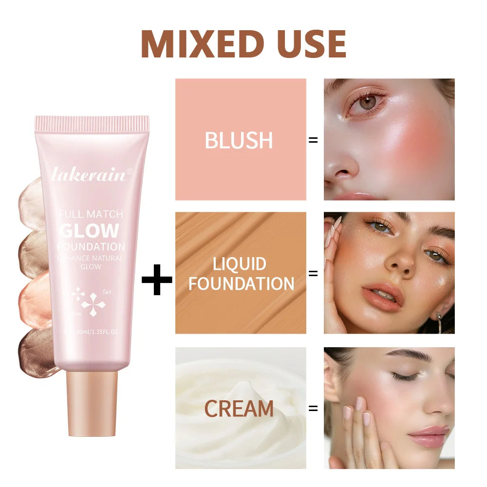 Natural Glow Enhancer Foundation Glowing Moisturizing Lightweight base Multi-purpose Face Body Glitter Cream Bronzer For Paris