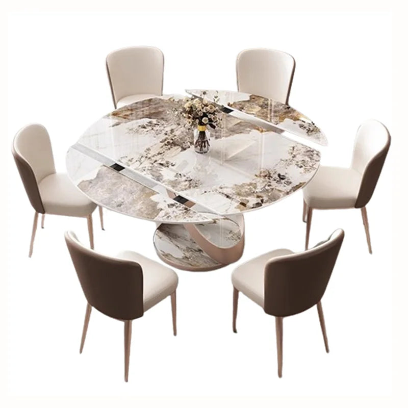Nordic Extension Dining Table Oval Living Organiser Chair Dining Table Modern 6 Seater Muebles Para El Hogar Kitchen Furniture