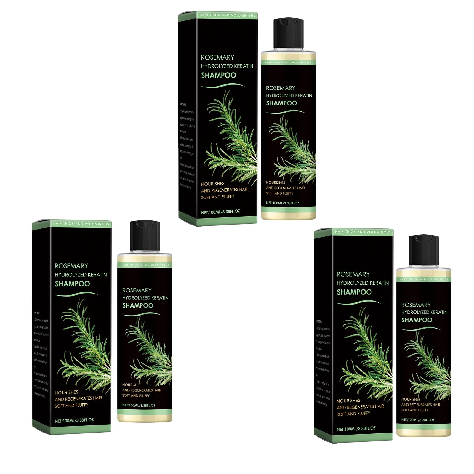 Rosemary-Infused Shampoo Thickening Deep Nourishing Scalp Care For All Hair Types — Black | KIMLUD