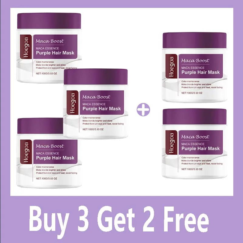 Magical Purple Hair Mask Professional Neutralizes Brass & Yellow Tones For Blonde Silver Gray Highlighted Hair Beauty Health