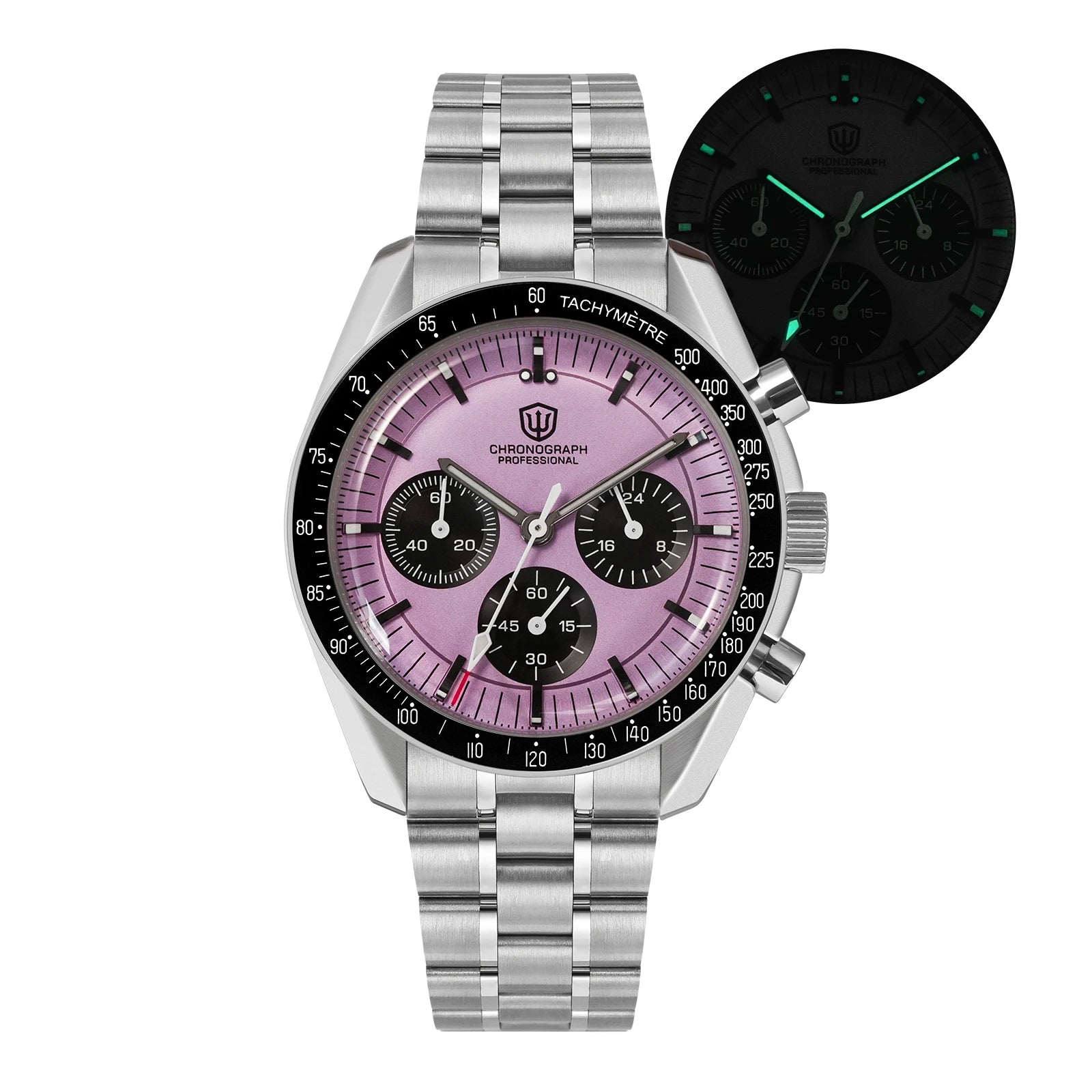 Watchdives WD1863 Quartz Watch VK63 Chronograph Movement Bubble Sapphire Crystal 10Bar Waterproof Luminous 39mm Vintage Watches