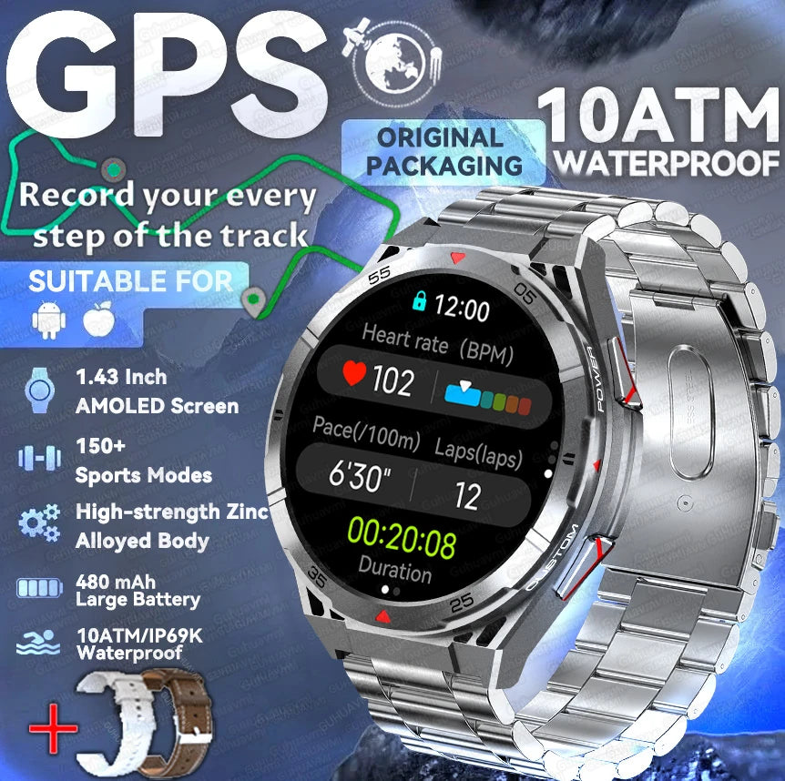 2025 New for HUAWEI Original Premium GPS SmartWatch Ultra HD AMOLED Display Built-in GPS BT Call 10ATM Waterproof Smart Bracelet