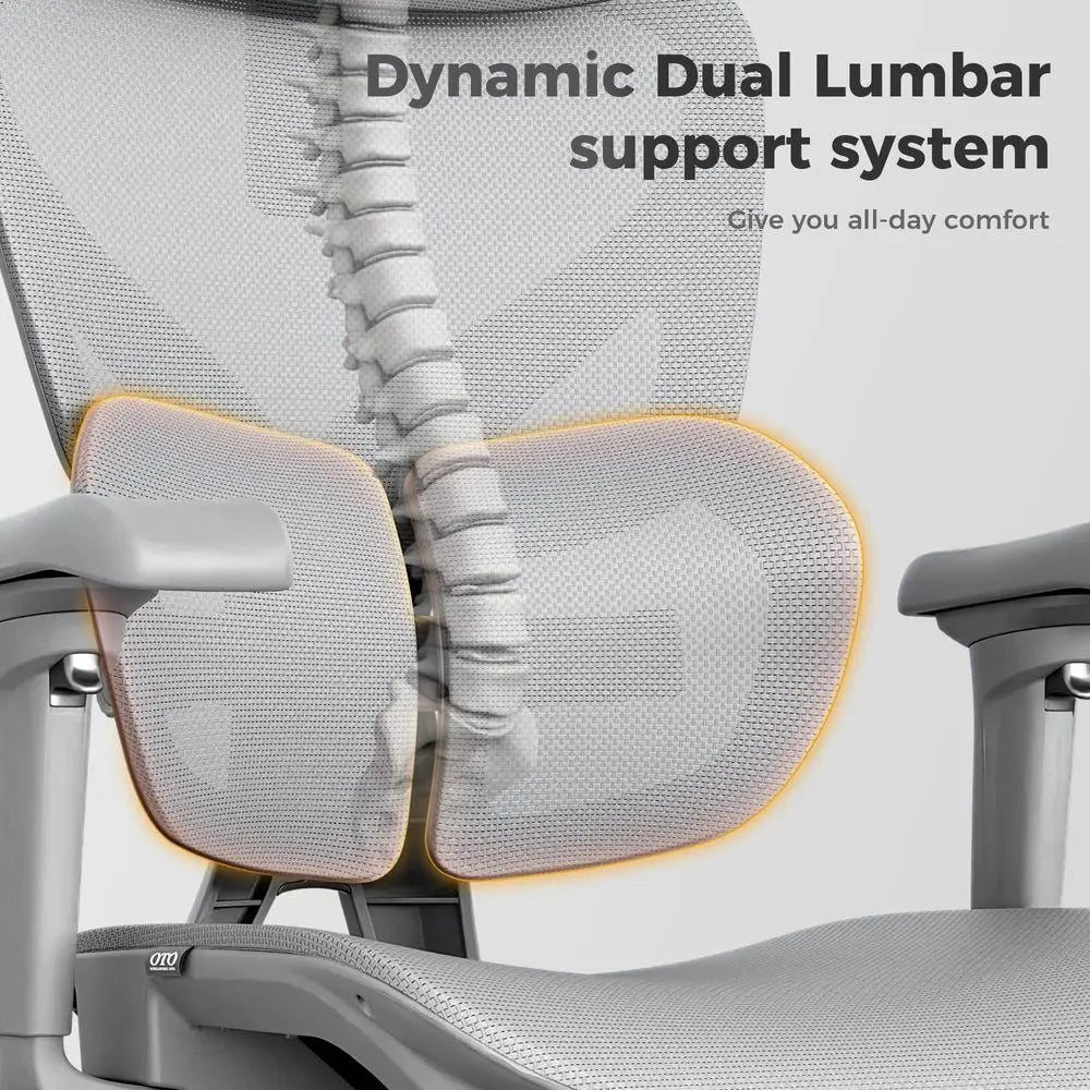 High-Back Mesh Ergonomic Office Chair — Gray | KIMLUD