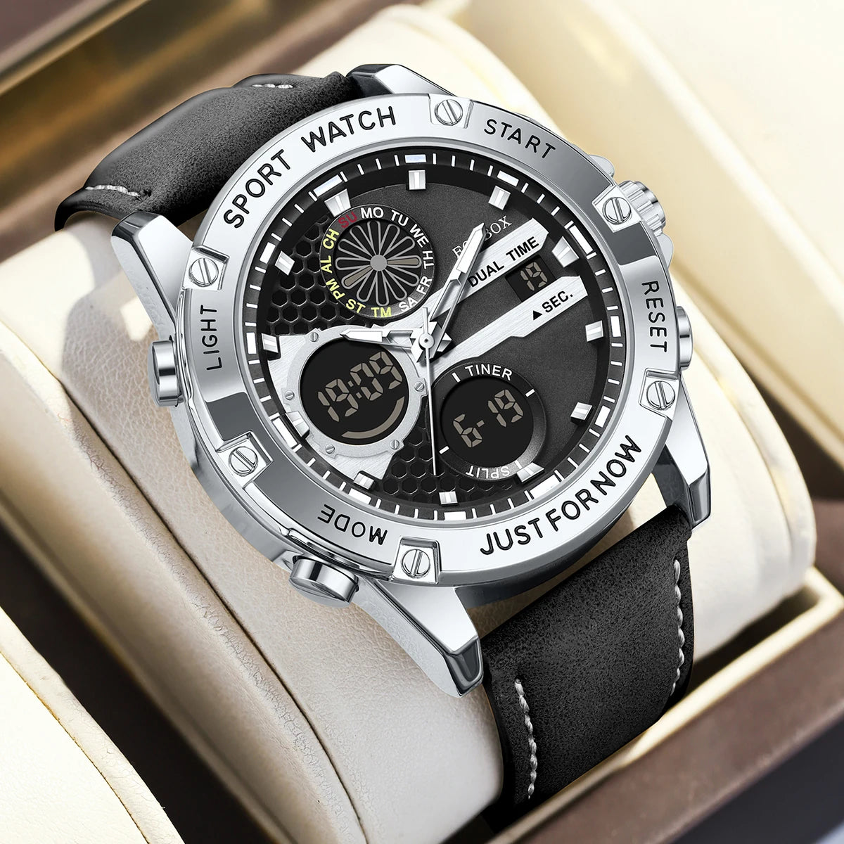 FOXBOX Fashion Military Watches for Men Luxury Original Sports Chronograph Watch Waterproof Quartz Clock Digital WristWatch