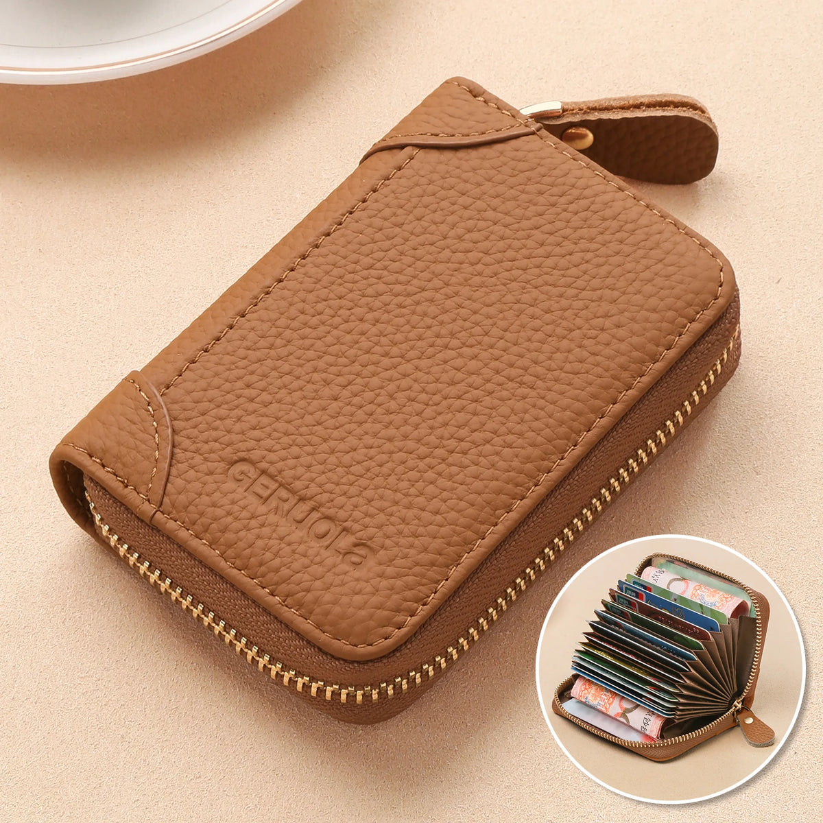 Card Holder – RFID Protected – Top-Grain Cowhide Leather | KIMLUD